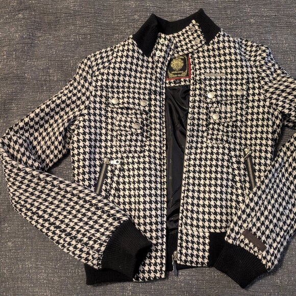 Live Mechanics Houndstooth Pattern Jacket - Picture 1 of 2